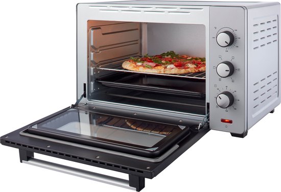 Tomado TEO4500S - Freistehender Backofen - 45 Liter - 2000 Watt - Heißluft - 3 Einschubebenen - Silber