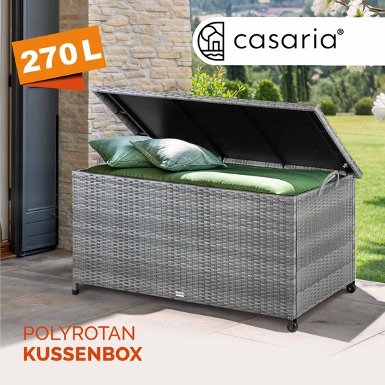 Casaria Aufbewahrungsbox - Wetterfest 122x56x61cm 420L - Grau