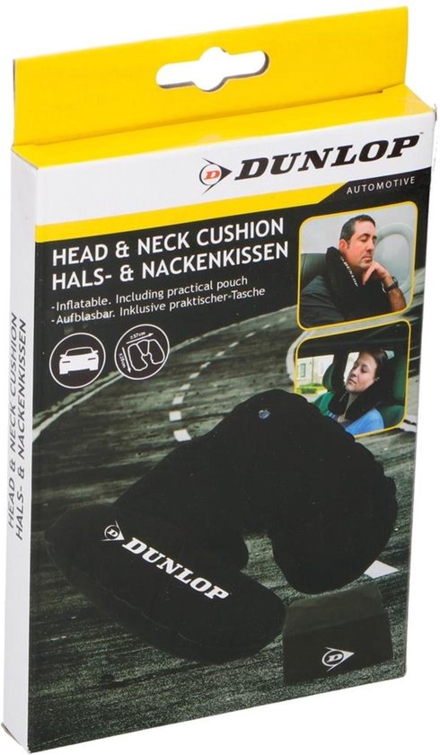 Kopf- und Nackenkissen - aufblasbar - mit Aufbewahrungstasche - Schwarz