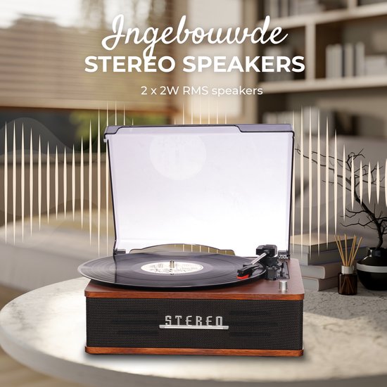 Denver Plattenspieler - Eingebaute Lautsprecher - Retro - Automatische Abschaltung - Bluetooth - VPB262