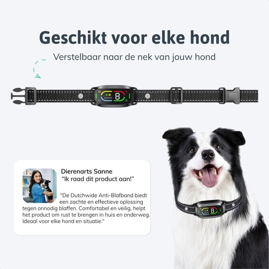 Dutchwide Anti-Bell-Halsband Pro - 100% wasserdicht - Hundetrainingshalsband - Mit Anti-Bell-Vorrichtung - Geeignet für kleine und große Hunde - Hundetrainingshilfe