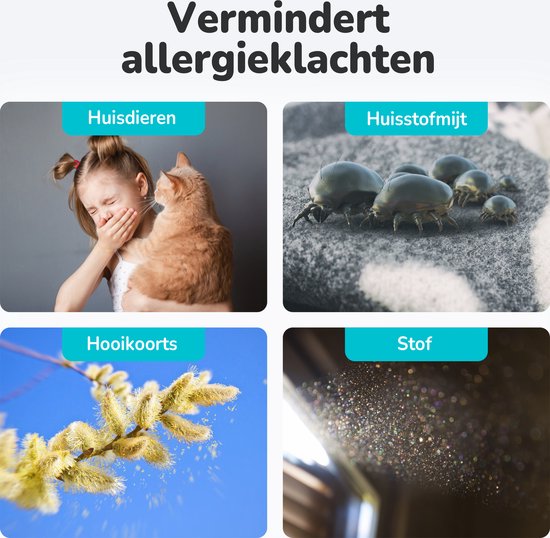 Bloomfold Luftreiniger - HEPA 13 Filter + Kohlefilter - CADR: 240m3/h. - Wifi-Modus & App - Luftqualitätsanzeige - 3 Modi + Schlafmodus