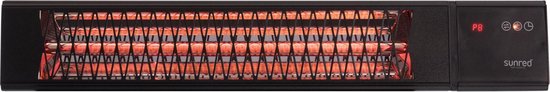 Sunred - Triangle - Dark line - Schwarz - Wandmodell - Terrassenheizung - Carbon rose gold technology - 2500 W - ECO - 9 Einstellungen - Fernbedienbar - SMART - APP - Timer - Elektroheizung - SMART heater - SLIMME heater