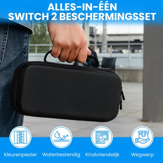 Controlla - Case geeignet für Nintendo Switch 2 - Case geeignet für Nintendo Switch 2 - Inklusive Bildschirmschutz - Schutzhülle - Daumengriffe