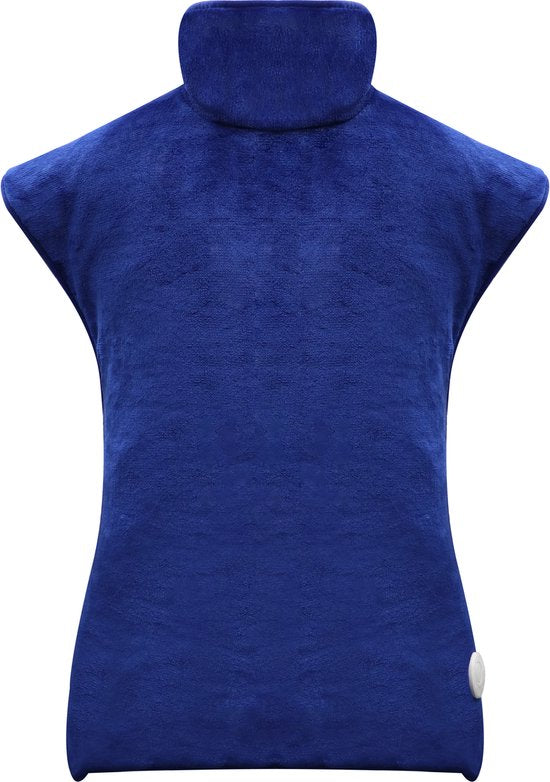 STAUS&BACH XXL Elektrisches Wärmekissen für Nacken, Schulter und Rücken - 93x73 cm - 3 Wärmestufen - Waschbares Heizkissen - Wärmekissen - Dunkelblau - WarmWrap