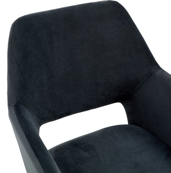 Multifurn - Esstischstuhl 'Tess' (Samt, Anthrazit, 2er Set)