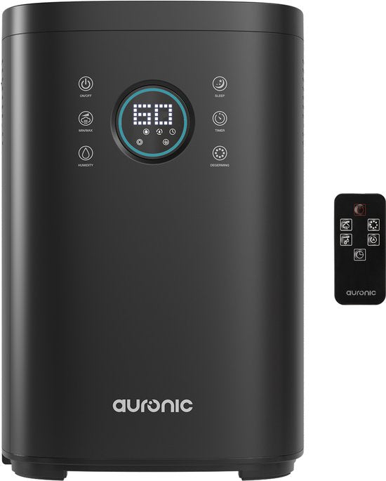 Auronic Luftbefeuchter - 4 l Fassungsvermögen - Mit Aromatherapie und Nachtmodus - BPA-frei und flüsterleise - 360-Grad-Düse - Kunststoff - Schwarz