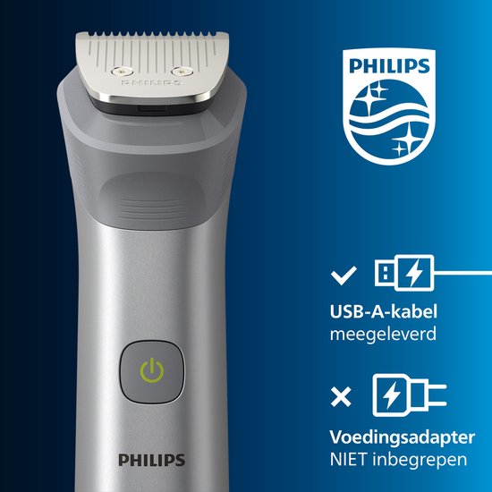 Philips All-in-One-Trimmer Serie 5000 - Mit 12 Aufsätzen - 11 Längeneinstellungen - Silber