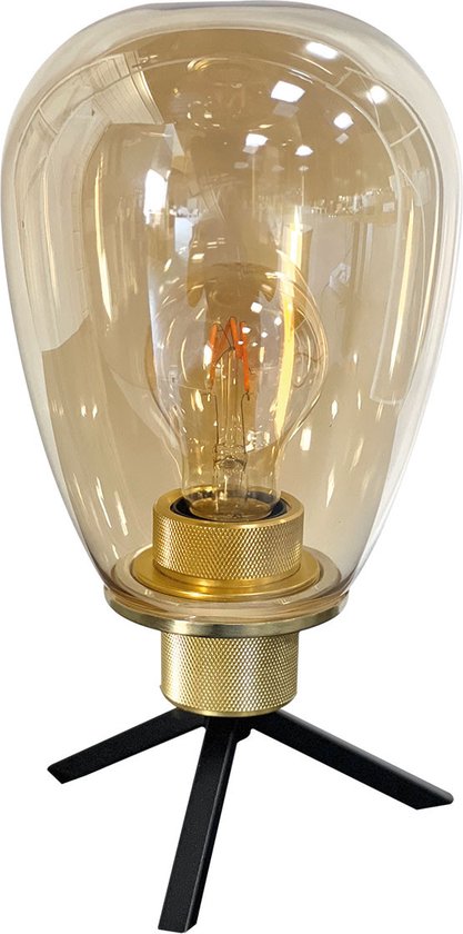 Steinhauer Tischleuchte Reflexion - bernsteinfarben - Metall - 15 cm - E27 Fassung - 2682ME