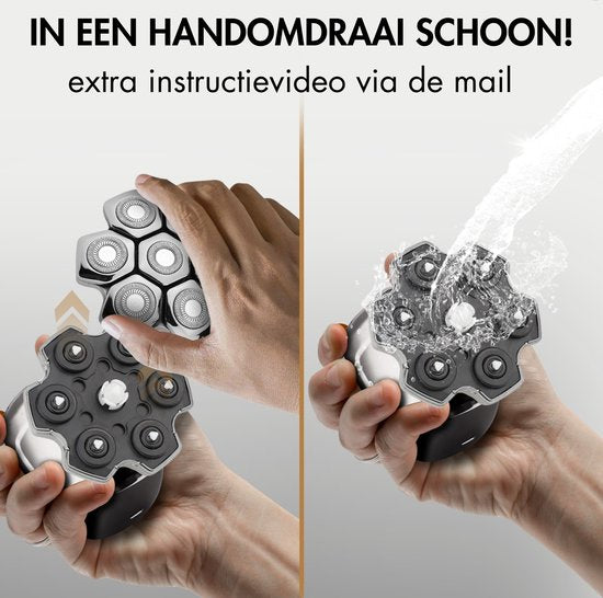 6-in-1 Herrenrasierer - Trimmer - Clipper - Sansbeauté® SkullSharp PRO MAGNETIC - Elektrischer Gesichts- und Kopfrasierer - Rasieren - Nass- und Trockenrasur - Kabelloses Laden - Elektrisch
