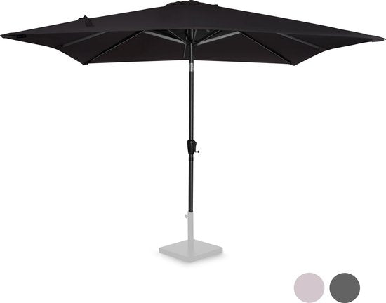 VONROC Premium Stick Sonnenschirm Rosolina - 280x280cm - Inkl. Schutzhülle - Quadratisch - Neigbar - UV-beständiges Tuch - Schwarz