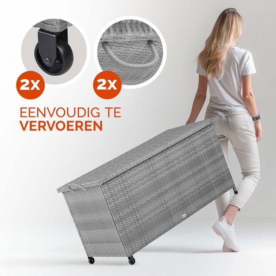 Casaria Aufbewahrungsbox - Wetterfest 122x56x61cm 420L - Grau