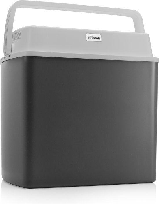 Tristar Coolbox KB-7424 - Kühlbox 22 Liter - Leichtgewicht mit Tragegriff - Thermoelektrisches Kühlsystem - Mit 12V Stecker für unterwegs und im Auto - Umrüstbar auf 230V Netzstecker - Grau