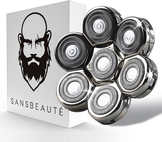 Sansbeauté® Scherkopf - Scherkopf - Auswechselbar - 7 Klingen - JK-1360 & LK-8820/30 - Geeignet für Sansbeauté® SkullSharp PRO & SkullSharp V1 / V2