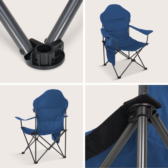 TRVLMORE Campingstühle XXL - klappbar - 2er-Pack - 160KG Tragkraft - Inkl. Tragetasche - Klappstuhl - Angelstuhl - Campingstuhl - Klappstuhl - Blau