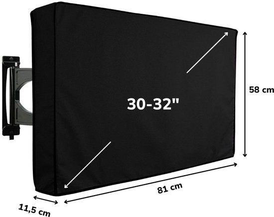 Alpina Outdoor-Fernsehhaube - 81x58x11,5 cm - wasser- und schmutzabweisend - schwarz