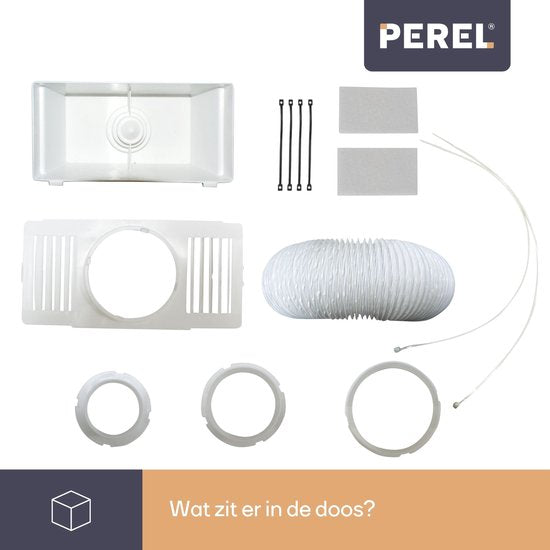 Perel Universal-Kondensatbehälter, für Trockner ohne Ablauf, inkl. 1,5 m Schlauch und 2 Schlauchschellen, weiß
