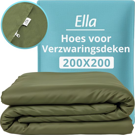 Bezug für Ellas Schmusedecke 200 x 200 CM - 11 KG & 13 KG - Bezugshülle aus 100% Bio-Baumwolle - Olivgrün