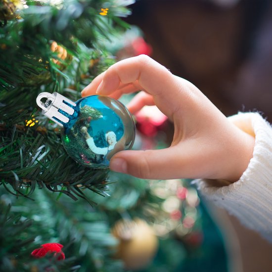 Weihnachtskugeln Set 96 Stück - Kunststoff - 3 cm - matt - glänzend - glitzernd - petrol