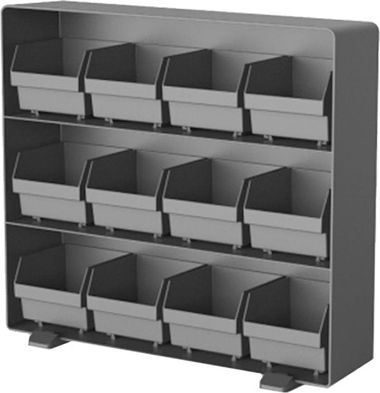 BRASQ Tea Organizer Black TB200 - Teebox 12 Fächer - Küchenorganizer - Teebox - Teebeutelhalter - Platzsparendes Aufbewahrungssystem