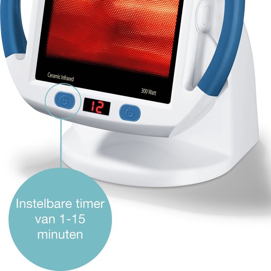 Sanitas SIL 45 Infrarotstrahler - XL-Keramikglasplatte 30 x 40 cm - 300 Watt - Timer - 100% UV-Blocker - Belüftung - Abschaltautomatik - Kabelaufbewahrung im Sockel - Medizinisch zertifiziert - Inklusive Schutzbrille - 2 Jahre Garantie