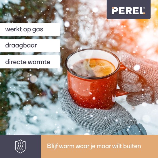 Perel Terrassenheizung auf Gas, Butan oder Propan, 4500 W
