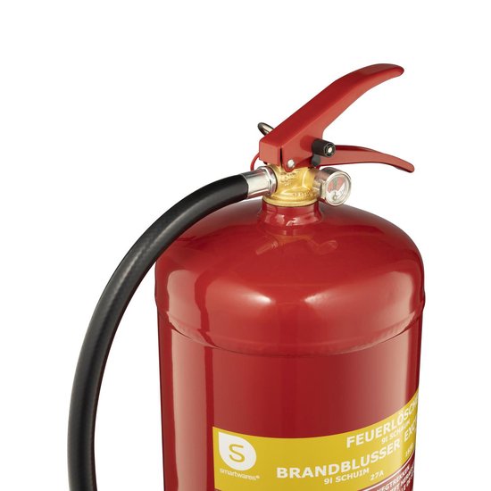 Smartwares Feuerlöscher - 9 Liter - Schaum - Brandklasse AB - BSI zertifiziert
