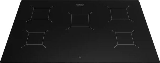 Boretti - Induktionskochfeld - 80 cm & 5 Zonen - Mit Boost-Funktion und Timer - Für Einbauküche - MLHBI805 Schwarzes Keramikglas