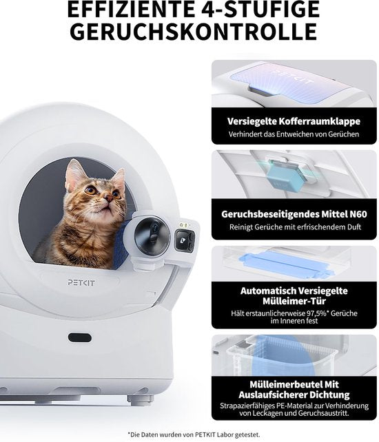PETKIT Purobot Ultra selbstreinigende Katzentoilette, selbstreinigende Katzentoilette mit 1080P HD-Kamera, intelligente Reinigung, 70 Liter Fassungsvermögen, AI-Gesundheitsüberwachung, ultra-leise und sicher
