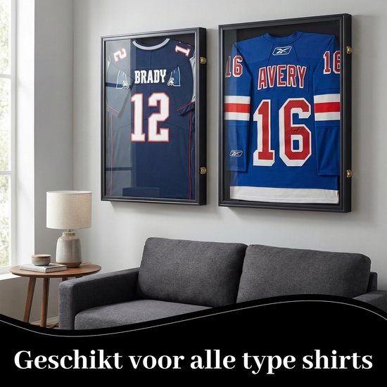 Bayt Bilderrahmen - Bilderrahmen - Einrahmung Fußballtrikot - Tiefer Rahmen - 60x80cm - 3D Box Frame - Schwarz