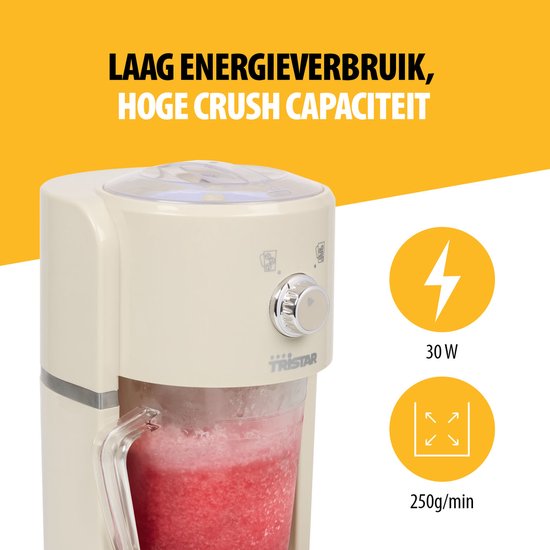 Tristar KD-7310 - Eiscrusher Slushy-Maschine - 30W - 1,1 Liter - Creme weiß