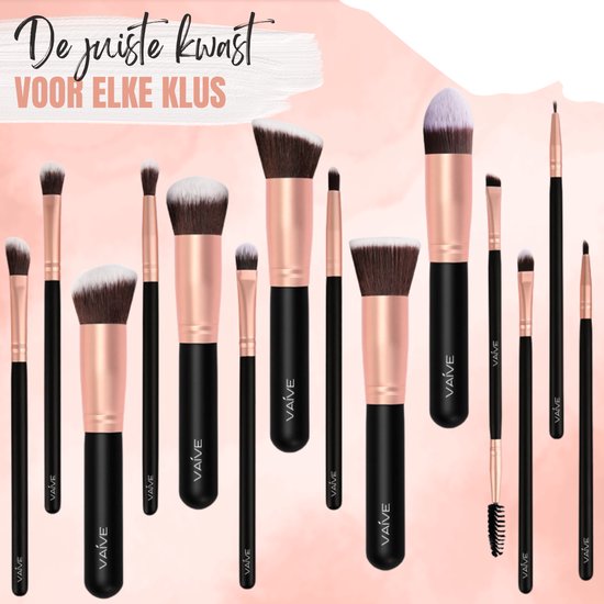 VAIVE Makeup Pinsel Set - Foundation Pinsel - Lidschattenpinsel - Puderpinsel - Makeup Pinsel - Pinselsets - Augenbrauenpinsel