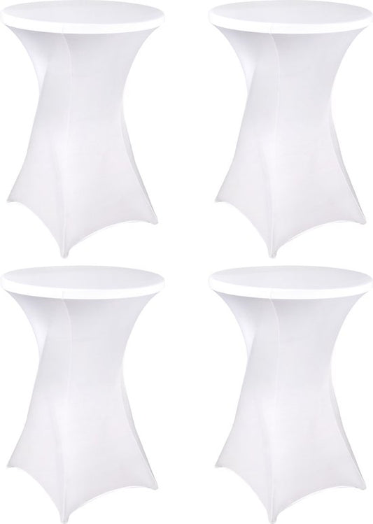 Saaf Bartable Rock Set - 4 Stück - ∅80-85 x 110cm - Bartable Bezug - Waschbar und elastisch - Weiß
