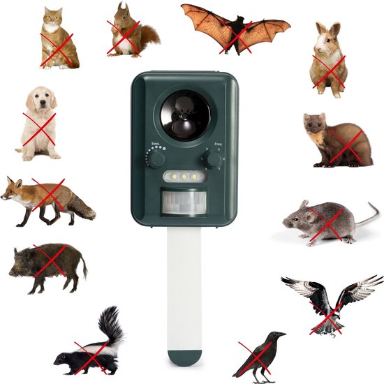 Perel Solarbetriebenes Ultraschall-Schädlingsabwehrgerät, Outdoor, Abwehr von Mäusen, Ratten, Insekten, Katzen, Mardern, Vögeln, Füchsen, Katzenschreck, Marderabwehr, wiederaufladbar über USB, bis zu 65m²