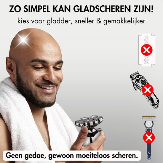 Rasierer Männer - Trimmer - Clipper - Sansbeauté® Skull Sharp PRO - Elektrischer Gesichts- und Kopfrasierer - Nass- und Trockenrasur - Kabelloses Aufladen - Elektrisch