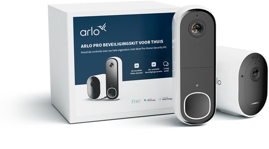 Arlo Pro 5 & Essential 2K(+) Sicherheitsset - 1 Außenkamera und 1 Türklingel - 1 IP-Kamera & 1 Türklingel