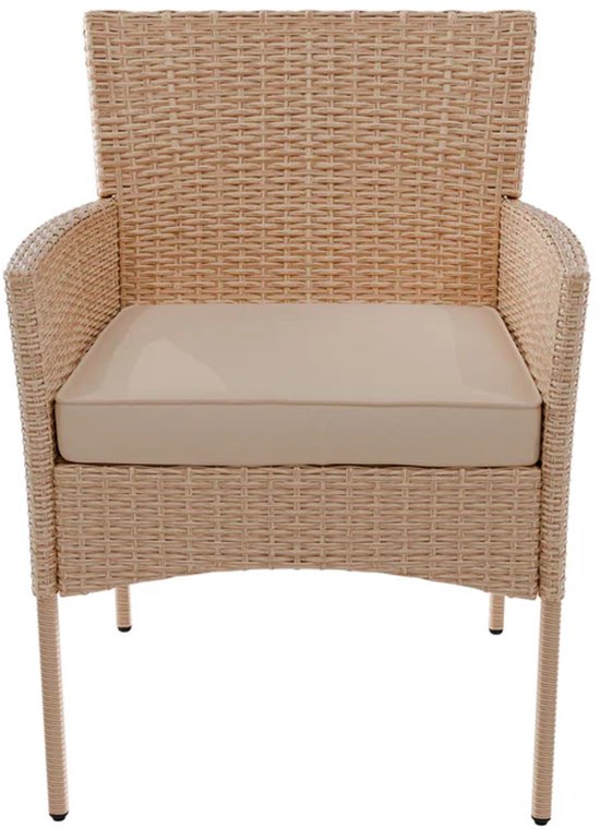 Garten-Set / Lounge-Set Fort Myers - 4 Stück - Polyrotan - Creme / Sand