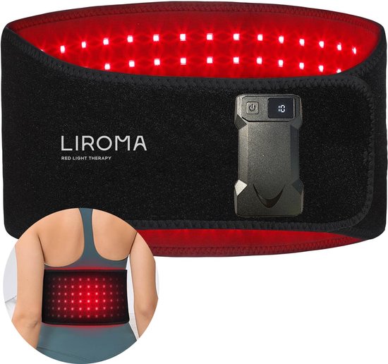 LIROMA® - Rotlichttherapie-Rückenband - Kabellos - Timer - 6000mAh - Infrarotlampe - Infrarot-Rückenband - Mehrere Körperteile - Rotlichttherapie - Schlankheitsband - Wärmeband