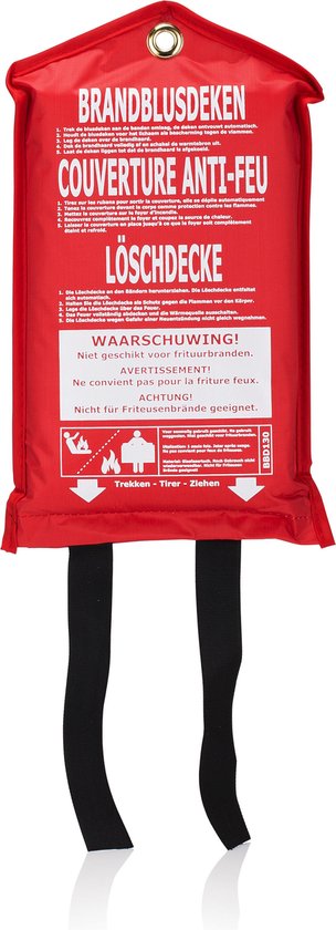 Smartwares 10.014.60 - Feuerlöschdecke Startfeuer - 1x1 Meter - Schnell zu verwenden - Inklusive Aufhängeöse
