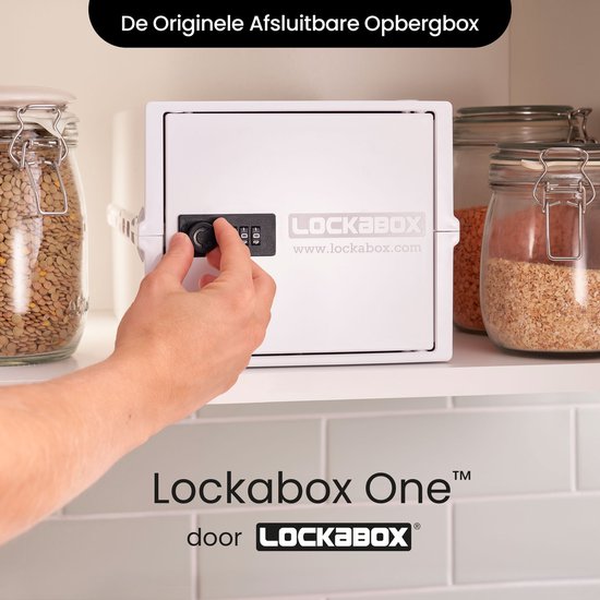 Lockabox One™ Aufbewahrungsbox mit Zahlenschloss - Abschließbarer Medizinschrank - Polycarbonat-Tresor - kühlschrank- und gefrierschrankgeeignet - 10,5 Liter - 31 x 21 x 17 cm