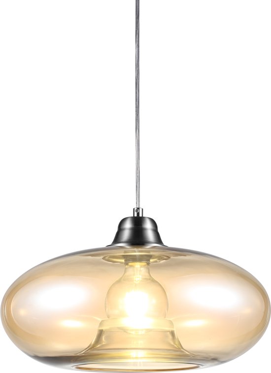 Globo - Hängeleuchte - LILLE - bernsteinfarben - Glas - Ø 40cm - E27 - 30040123