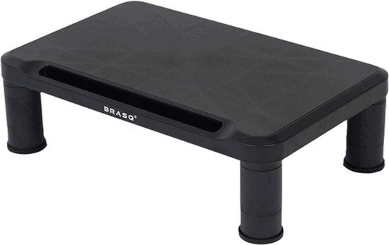 BRASQ Monitorständer Schwarz MS100 - Monitorständer für Laptop oder Display - Höhenverstellbar 38x24x11,2 cm