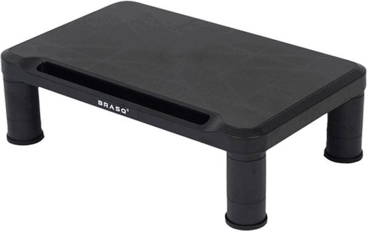 BRASQ Monitorständer Schwarz MS100 - Monitorständer für Laptop oder Display - Höhenverstellbar 38x24x11,2 cm