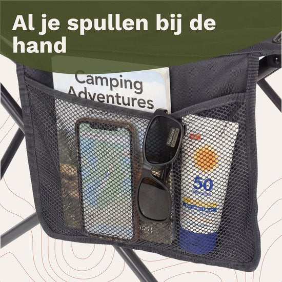 TRVLMORE Campingstühle XXL - klappbar - 2er-Pack - 160KG Tragkraft - Inkl. Tragetasche - Klappstuhl - Angelstuhl - Campingstuhl - Klappstuhl - Grau