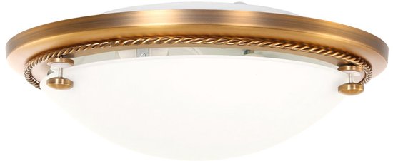 Deckenleuchte Steinhauer Belleron 2785BR Bronze Ø 29 cm mit 2 x E27-Fassungen, aus Glas und Metall, klassisches Design für den Innenbereich