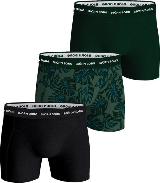 Björn Borg Cotton Stretch Boxershorts - Größe S - Herren Boxershorts mit normaler Länge (3er-Pack) - mehrfarbig