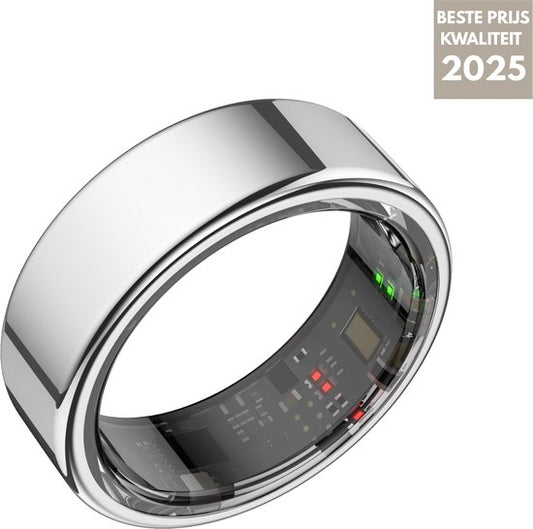 Focus® S1 Smart Ring - Größe 11 - Herzfrequenz - Menstruationszyklus - Schlafüberwachung - Sportliche Leistung - Schrittzähler - IP68 Wasserdicht - O2 Messung - Ladebox - Grau