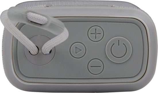 Tragbarer Bluetooth-Lautsprecher 5.3 - Drahtlose Musikbox mit AUX und FM-Radio - Partybox mit 4 Stunden Spielzeit - Kompakt und leicht - Grau