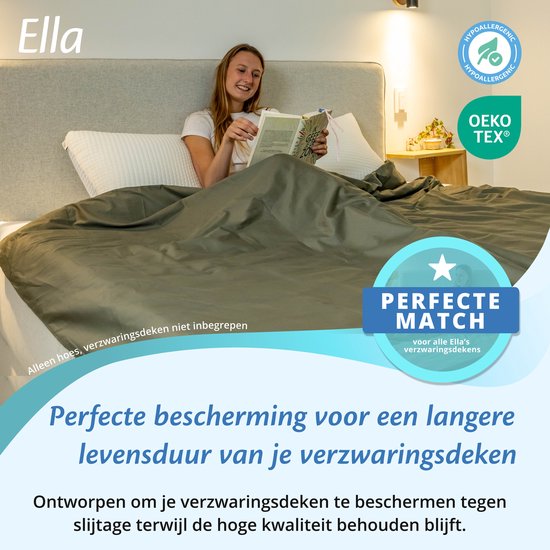 Bezug für Ellas Schmusedecke 200 x 200 CM - 11 KG & 13 KG - Bezugshülle aus 100% Bio-Baumwolle - Olivgrün