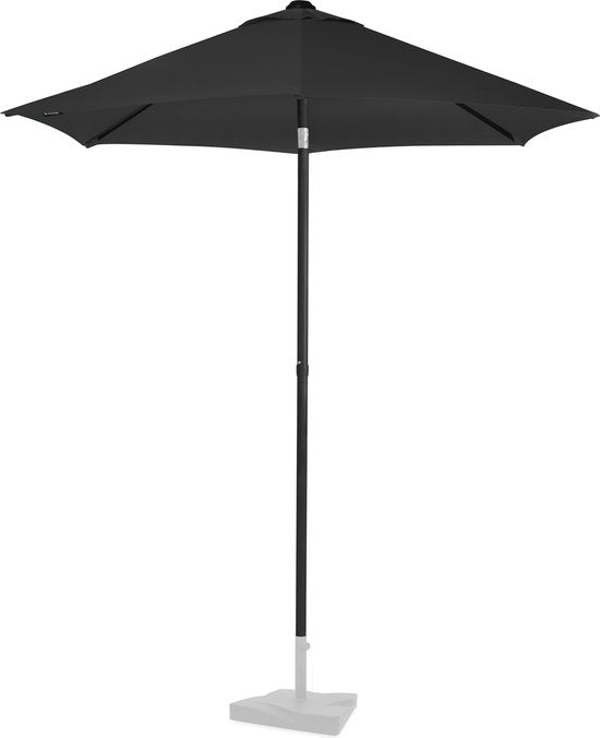 VONROC Premium Sonnenschirm Torbole - Ø200cm - Strapazierfähiger Stockschirm - UV-beständiges Gewebe - Anthrazit/Schwarz - inkl. Schutzhülle